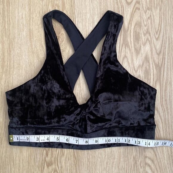 Soft Goth Velvet Bralette Large Twist-Front Keyhole Witchy Lounge - Picture 4 of 8